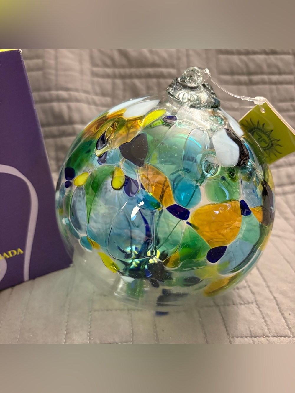 Kitras Art Glass Suncatcher Tree Of Unity Orb Sphere Ornament Witch Ball 6”